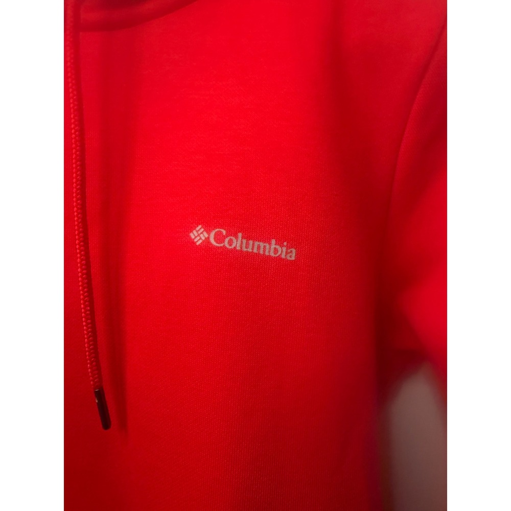 Columbia Womens Red Longline Fleece Hoodie Pullover Sweatshirt dressSmall - Picture 2 of 5